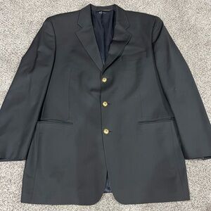 Jack Victor Made In Canada Black Gold Buttons 100% Wool Men’s Blazer 44 L